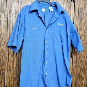 Mobil BUTTON Up short sleeved work shirt Name jeff size l
